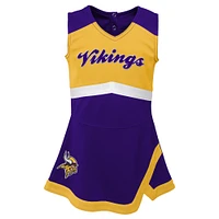 Girls Toddler Purple Minnesota Vikings Cheer Captain Dress with Bloomers