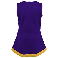 Girls Toddler Purple Minnesota Vikings Cheer Captain Dress with Bloomers