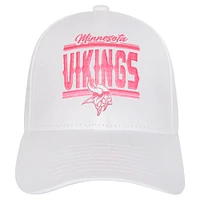Girls Youth Minnesota Vikings All White Structured Adjustable Hat