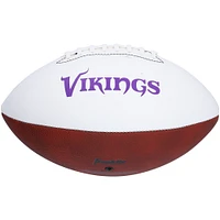 J.J. McCarthy Minnesota Vikings Autographed Franklin White Panel Football with "#10 Pick" & "SKOL" Inscriptions