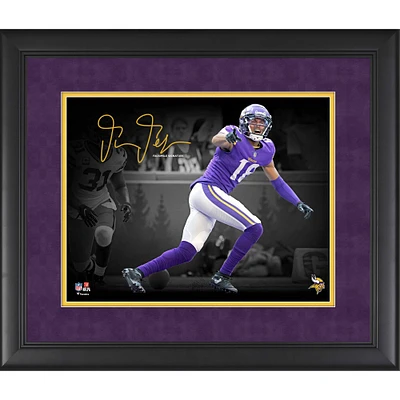 Photographie encadrée de 11" x 14 " de Justin Jefferson, Minnesota Vikings, signature fac-similé