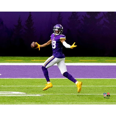 Photographie non signée de Justin Jefferson des Vikings du Minnesota en train courir pour un touchdown