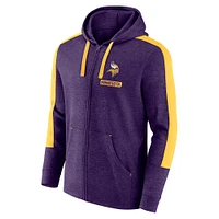 Men's Fanatics  Heather Purple Minnesota Vikings Gains Full-Zip Hoodie