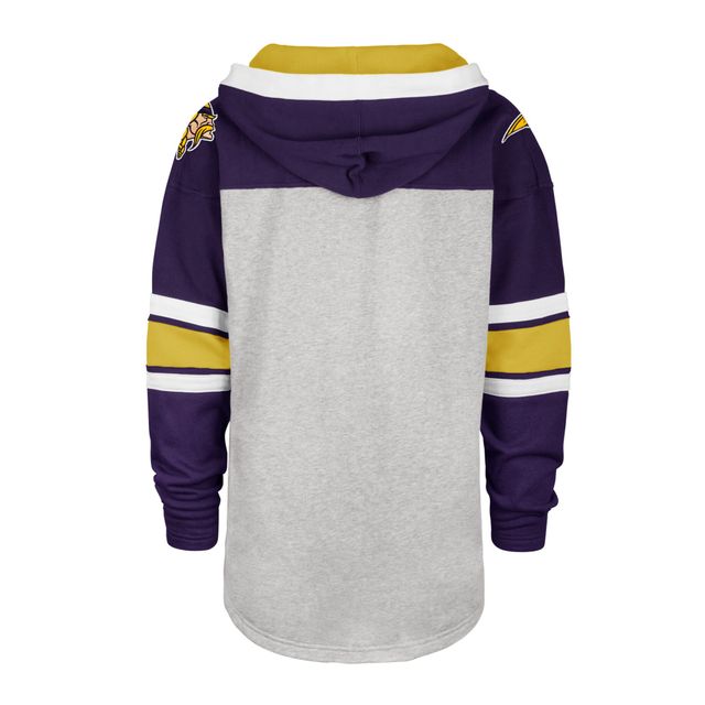 Chandail à lacets Gridiron Minnesota Vikings '47 gris/violet pour homme - capuchon