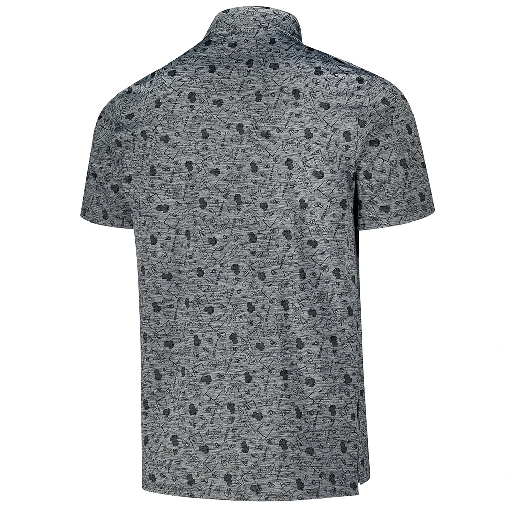 Men's Antigua Heather Black Minnesota Vikings Relentless Polo