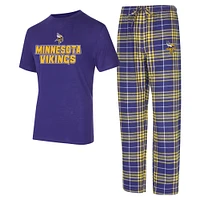 Men's Concepts Sport  Purple/Gold Minnesota Vikings Vector T-Shirt & Flannel Pants Sleep Set