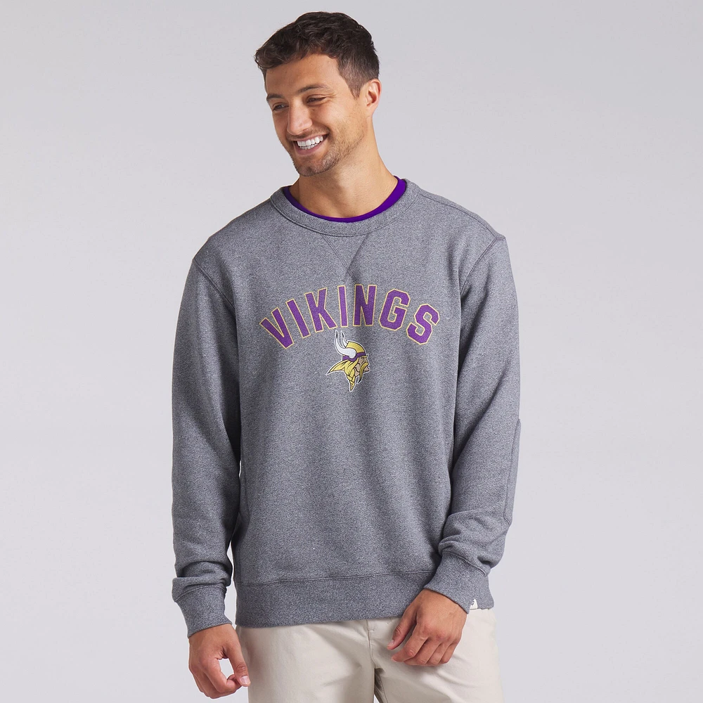 Men's Fanatics  Heather Gray Minnesota Vikings Loop Terry Pullover Sweatshirt