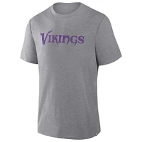 Men's Fanatics Heather Gray Minnesota Vikings Pass Rush Tri-Blend T-Shirt