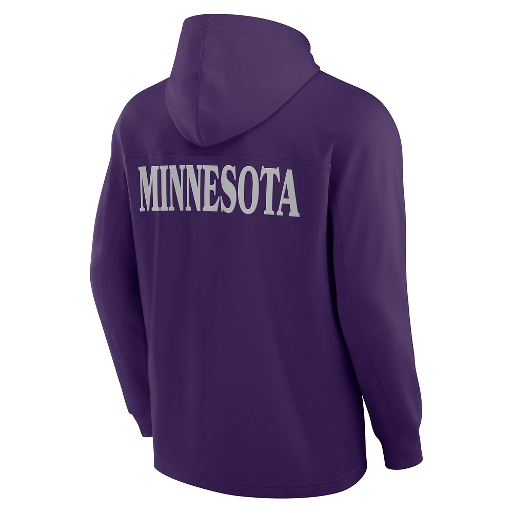 Men's Fanatics Purple Minnesota Vikings Elements Blaze Tri-Blend Long Sleeve Hoodie T-Shirt