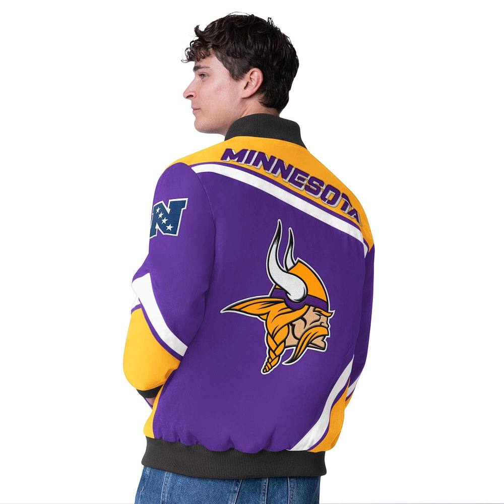 Veste à boutons-pression G-III Extreme Purple Minnesota Vikings Maximum Racing pour homme