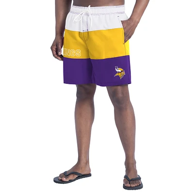 Short de bain Sunrise Volley violet/or G-III Sports by Carl Banks pour homme des Minnesota Vikings