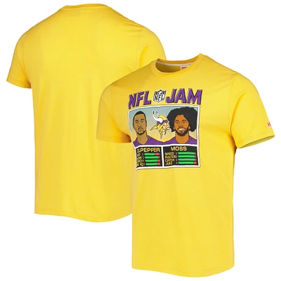 Men's Homage Randy Moss & Daunte Culpepper Heather Gold Minnesota Vikings NFL Jam Retired Tri-Blend T-Shirt