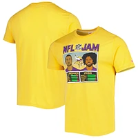 Men's Homage Randy Moss & Daunte Culpepper Heather Gold Minnesota Vikings NFL Jam Retired Tri-Blend T-Shirt