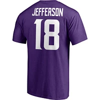 Men's Justin Jefferson Purple Minnesota Vikings Player Icon Name & Number T-Shirt