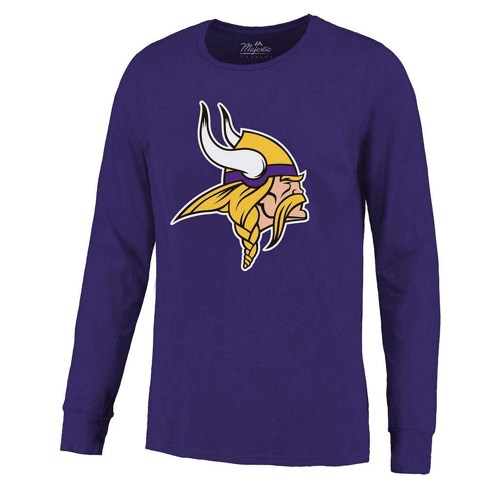 Men's Majestic Threads J.J. McCarthy Purple Minnesota Vikings Name & Number Long Sleeve T-Shirt
