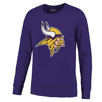 Men's Majestic Threads J.J. McCarthy Purple Minnesota Vikings Name & Number Long Sleeve T-Shirt