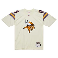 Men's Mitchell & Ness Randy Moss Cream Minnesota Vikings Chainstitch Legacy Jersey