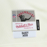 Men's Mitchell & Ness Randy Moss Cream Minnesota Vikings Chainstitch Legacy Jersey