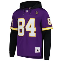 Men's Mitchell & Ness Randy Moss Purple Minnesota Vikings Player Name Number Hoodie Legacy Jersey