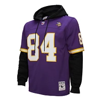 Men's Mitchell & Ness Randy Moss Purple Minnesota Vikings Player Name Number Hoodie Legacy Jersey