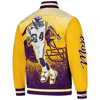 Men's Mitchell & Ness Randy Moss Purple Minnesota Vikings Retired Player Satin Full-Zip Jacket