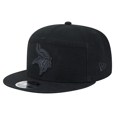Casquette à visière plate 9FIFTY Adventure en toile noire pour homme des Vikings du Minnesota de New Era
