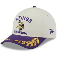 Men's New Era Cream/Purple Minnesota Vikings 2025 NFL Draft 9FORTY M-Crown A-Frame Adjustable Hat