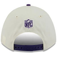 Men's New Era Cream/Purple Minnesota Vikings 2025 NFL Draft 9FORTY M-Crown A-Frame Adjustable Hat