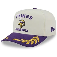 Men's New Era  Cream/Purple Minnesota Vikings 2025 NFL Draft A-Frame 9FIFTY Snapback Hat