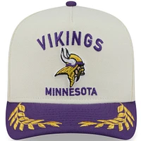 Men's New Era  Cream/Purple Minnesota Vikings 2025 NFL Draft A-Frame 9FIFTY Snapback Hat