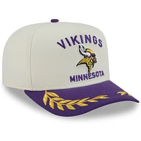 Men's New Era  Cream/Purple Minnesota Vikings 2025 NFL Draft A-Frame 9FIFTY Snapback Hat