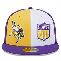 Men's New Era Gold/Purple Minnesota Vikings 2023 Sideline 59FIFTY Fitted Hat