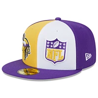 Men's New Era Gold/Purple Minnesota Vikings 2023 Sideline 59FIFTY Fitted Hat