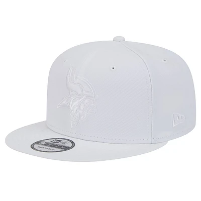 Casquette à visière plate 9FIFTY blanche sur blanche des Vikings du Minnesota de New Era pour homme