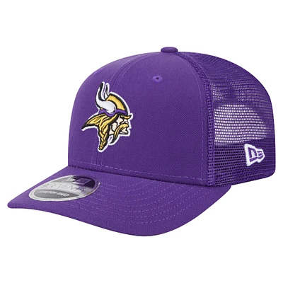 Casquette camionneur 9SEVENTY extensible à boutons-pression violette des Vikings du Minnesota de New Era pour homme