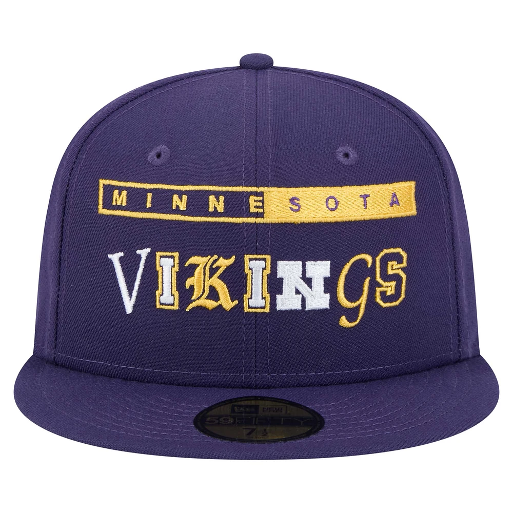 Men's New Era Purple Minnesota Vikings Ransom 59FIFTY Fitted Hat