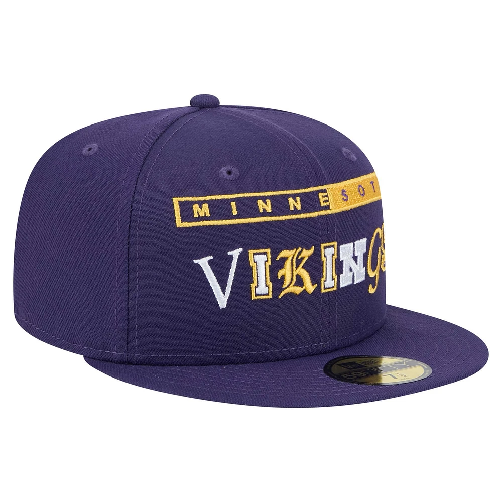 Men's New Era Purple Minnesota Vikings Ransom 59FIFTY Fitted Hat