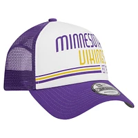Men's New Era Purple Minnesota Vikings Stacked A-Frame Trucker 9FORTY Adjustable Hat