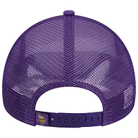 Men's New Era Purple Minnesota Vikings Stacked A-Frame Trucker 9FORTY Adjustable Hat