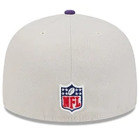 Men's New Era Stone/Purple Minnesota Vikings 2024 Sideline Historic 59FIFTY Fitted Hat