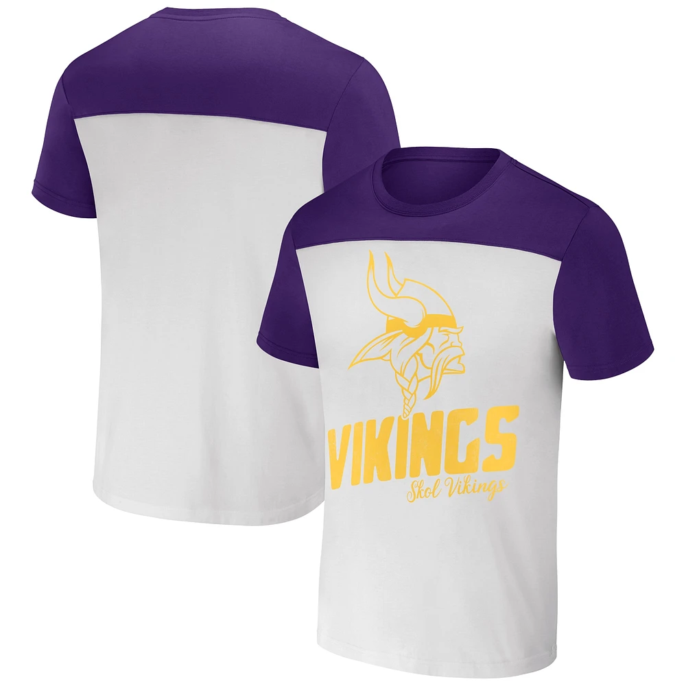 T-shirt colorblock crème pour homme de la collection NFL x Darius Rucker Fanatics Minnesota Vikings