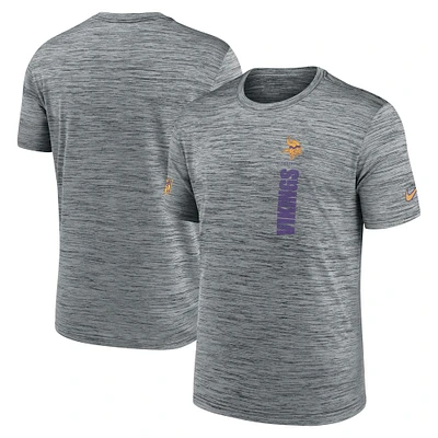 T-shirt Nike gris pour homme, coupe Sideline Velocity Performance des Vikings du Minnesota