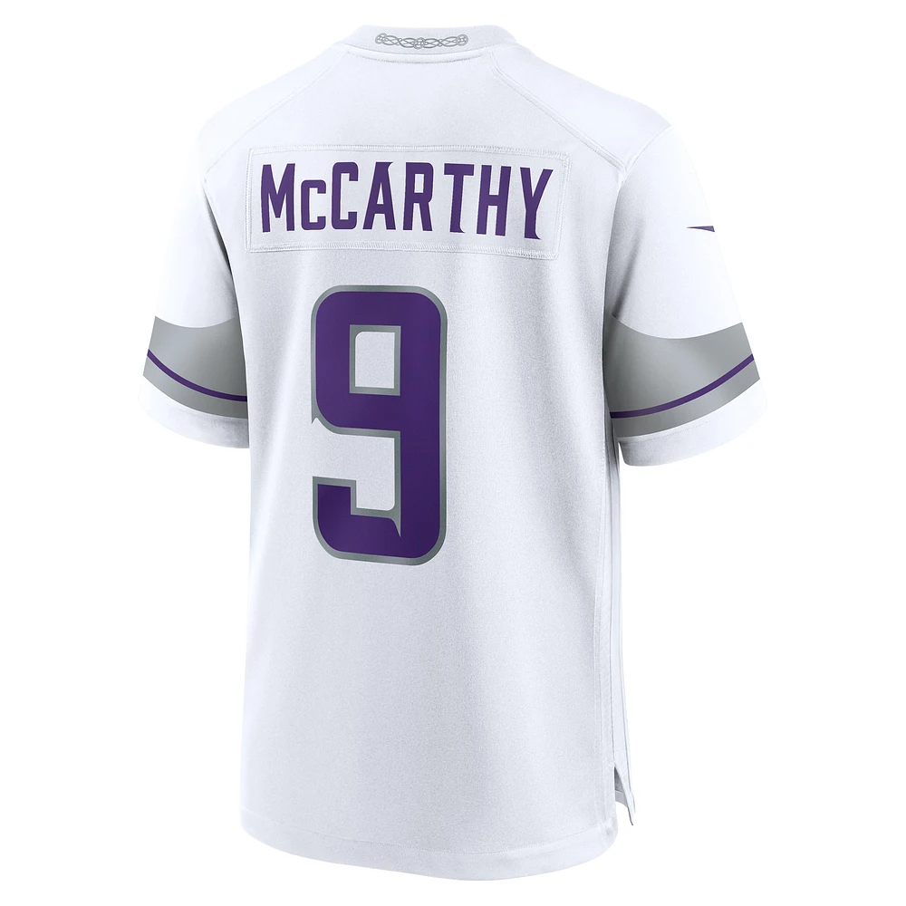 Men's Nike J.J. McCarthy White Minnesota Vikings Alternate Game Player Jersey