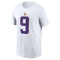 Men's Nike J.J. McCarthy White Minnesota Vikings  Player Name & Number T-Shirt