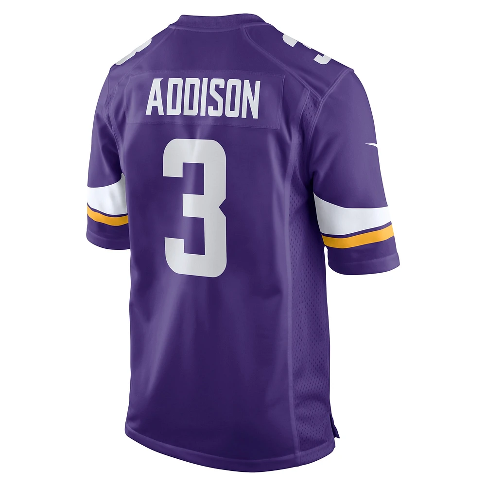 Men's Nike Jordan Addison Purple Minnesota Vikings  Game Jersey