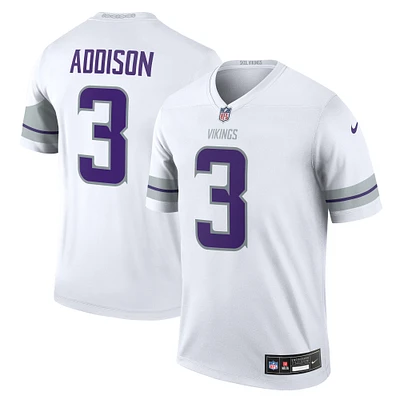 Maillot Nike Jordan Addison blanc pour homme, légende alternative des Vikings du Minnesota