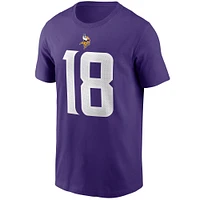 Men's Nike Justin Jefferson Purple Minnesota Vikings Player Name & Number T-Shirt