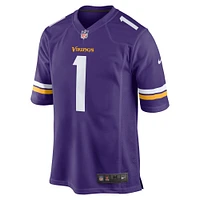Men's Nike Number 1 Groom Purple Minnesota Vikings Game Jersey