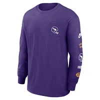 Men's Nike Purple Minnesota Vikings Rewind Heavy Max90 Pocket Long Sleeve T-Shirt