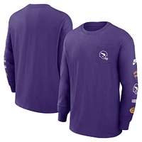 Men's Nike Purple Minnesota Vikings Rewind Heavy Max90 Pocket Long Sleeve T-Shirt